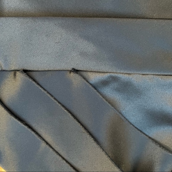 BCBG Blue Satin Tiered Dress - Picture 4 of 8